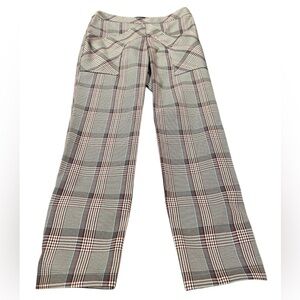 Snider Franz Wool-Blend Trouser Houndstooth Windowpane Pants Sz 2 Plaid Slacks